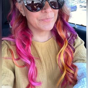 Custom Dyed Ombre Sunset Clip-In Hair Extensions - 21 inch